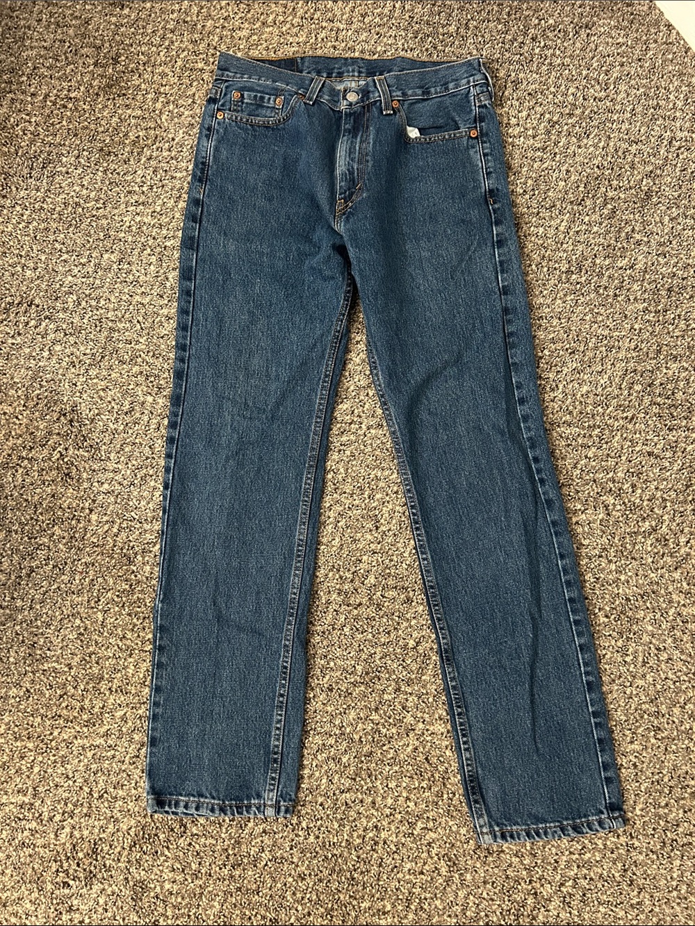 Levi Men's Blue Straight-Leg Regular fit Jeans - Style 505